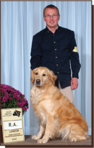 Bruce and “Spirit” following their second Rally Obedience Title. Click the photo for Spirit’s Gallery